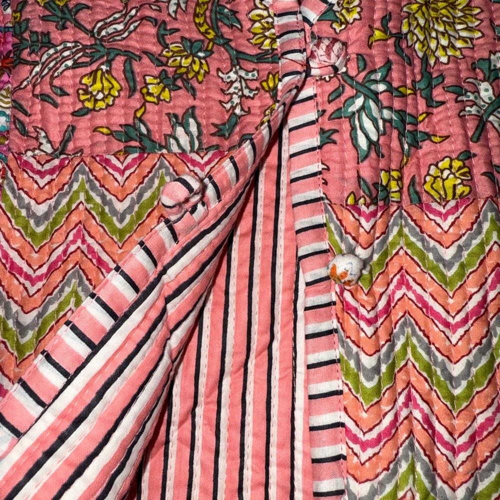 Reversible Vibrant Patchwork Cardigan With Floral… - image 2